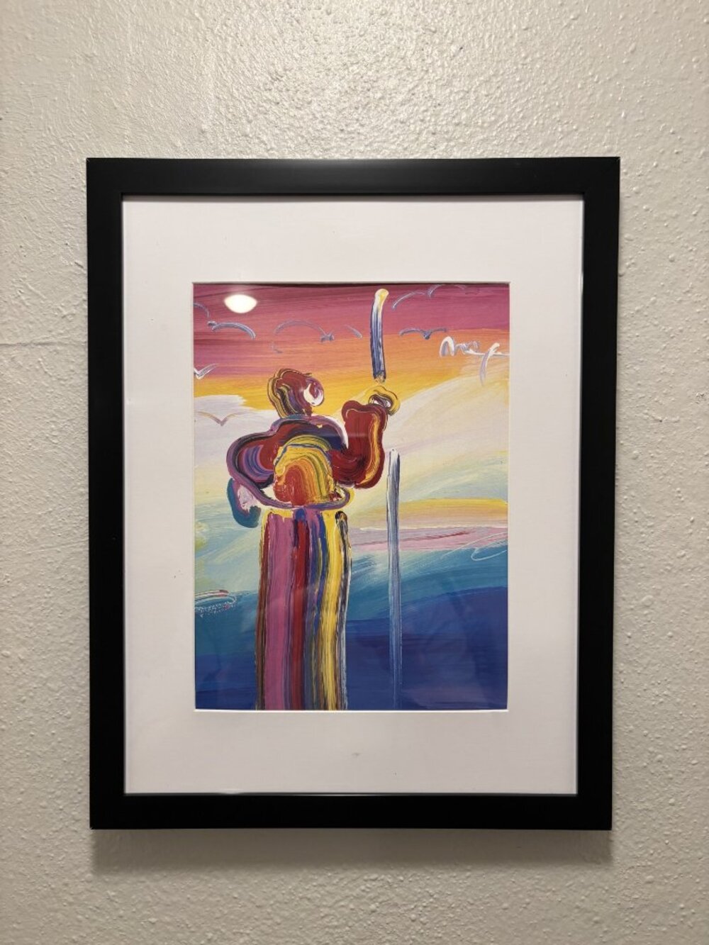 Peter Max Framed 8.5x11 Inch Art Print - Sage with Cane